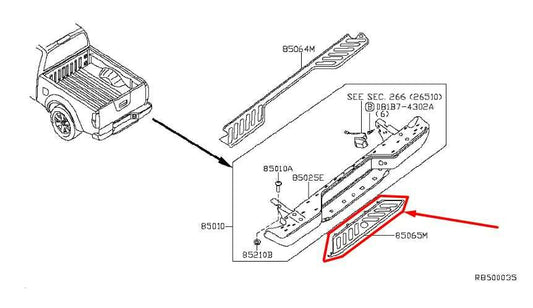 05-21 Nissan Frontier Rear Bumper Step Pad Lower Finisher Cover 85065-EA600 *NEW - Alshned Auto Parts