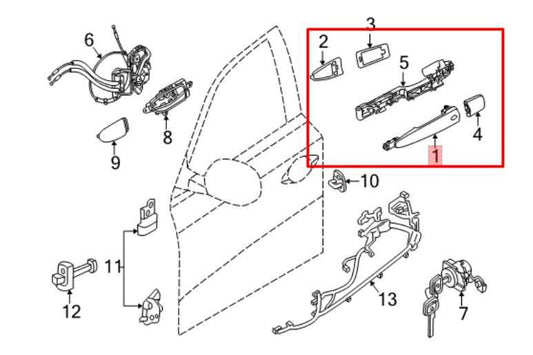 13-20 Nissan Pathfinder SV Front Right Side Door Exterior Handle 80640-3TA3A OEM - Alshned Auto Parts