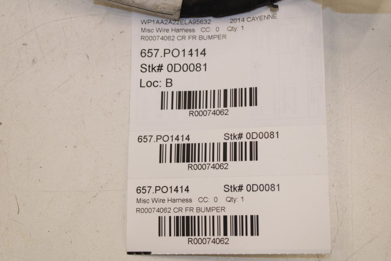 2011-2018 Porsche Cayenne Platinum Front Bumper Parking Aid Wire Harness *ReaD* - Alshned Auto Parts