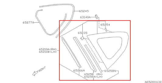 12-16 Subaru Impreza Sport Premium 2.0L AWD Rear Right Side Quarter Window Glass - Alshned Auto Parts