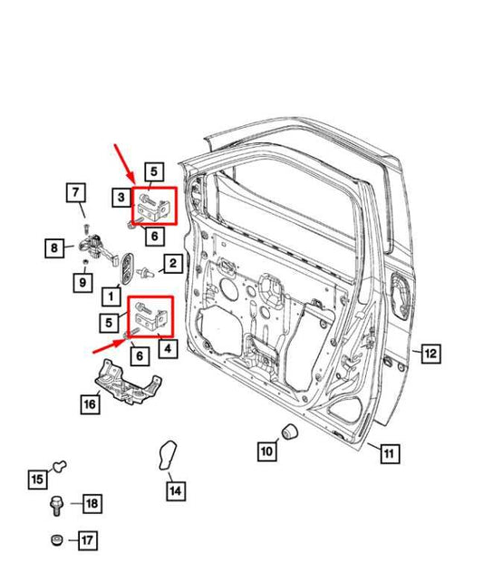2015-22 RAM Promaster City Front RH and LH Door Hinge Up and Low Set 68192873AA - Alshned Auto Parts