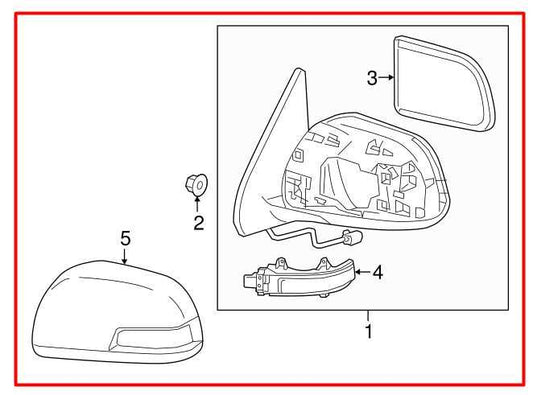 2015-23 Toyota Tacoma 3.5L Right Passenger Side Rear View Mirror 87910-04220 OEM - Alshned Auto Parts