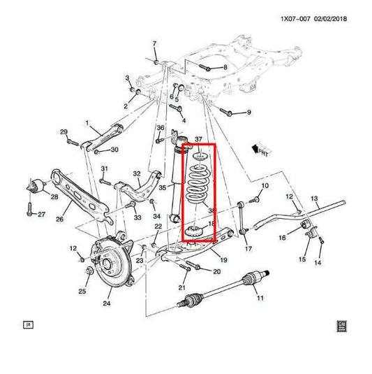 18-24 Chevrolet Equinox LT AWD Rear RH and LH Side Coil Spring Pair 23476248 OEM - Alshned Auto Parts