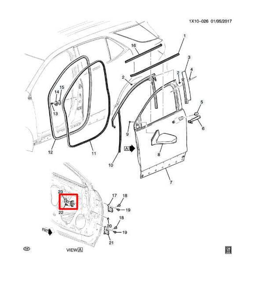 2018-24 GMC Terrain Denali Front RH or LH Side Door Check Strap Stopper 84382023 - Alshned Auto Parts
