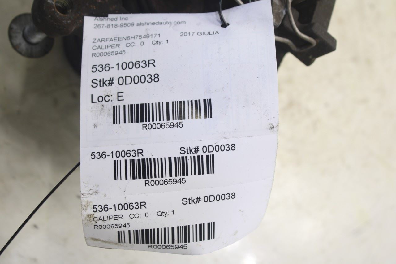 2017-19 Alfa Romeo Giulia Ti AWD Rear Right Side Brake Disc Caliper 00505414960 - Alshned Auto Parts