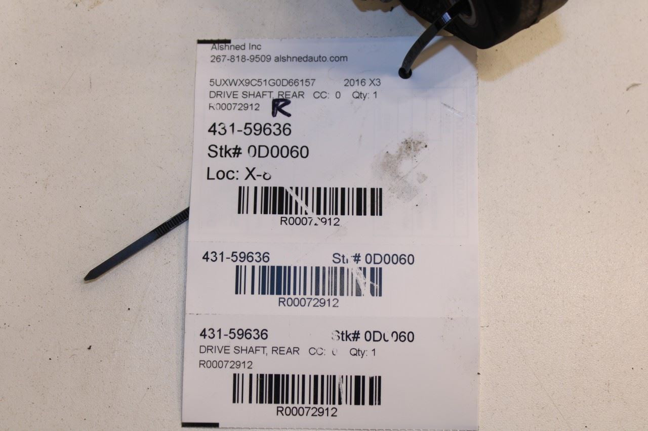2013-17 BMW X3 xDrive28i 2.0L AWD Rear Drive Shaft Propeller 7589801 OEM *ReaD* - Alshned Auto Parts