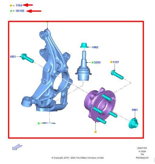 2020-25 Ford Explorer AWD Front Right Side Spindle Knuckle Hub LB5Z-3K185-A OEM - Alshned Auto Parts