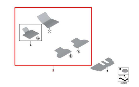 2014-18 BMW X5 xDrive35i Front and Rear RH and LH Interior Carpet Floor Mats Set - Alshned Auto Parts