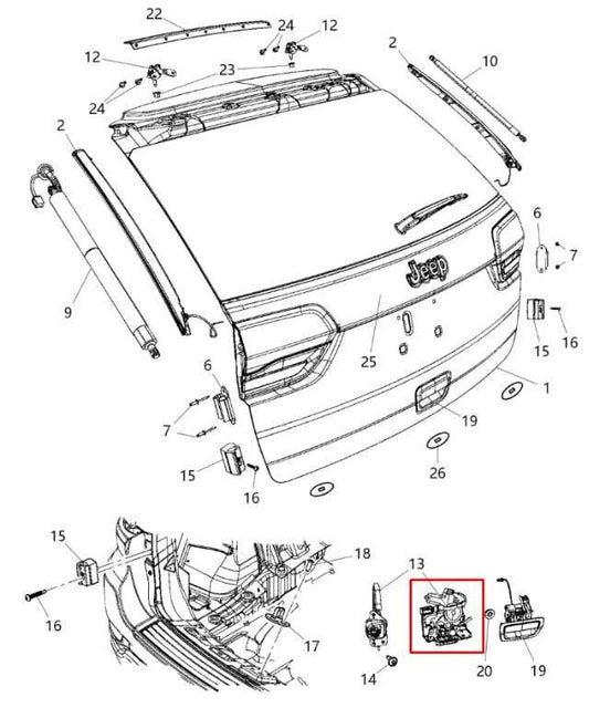 2011-22 Jeep Grand Cherokee Overland Rear Liftgate Tailgate Lock Latch Actuator - Alshned Auto Parts