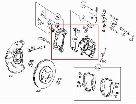 10-16 Mercedes-Benz E350 Sport 4MATIC Front Right Brake Disc Caliper 2044213881 - Alshned Auto Parts