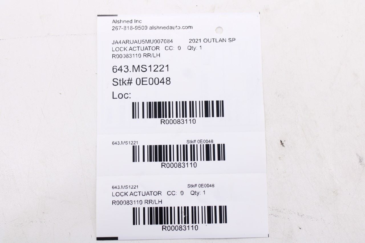 2011-2025 Mitsubishi Outlander Sport SE Rear Left Side Door Lock Latch Actuator10