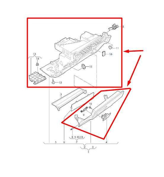 2022-24 Audi Q3 S Line Dash Glove Box Storage Compartment 83B-880-302-C-6PS OEM - Alshned Auto Parts