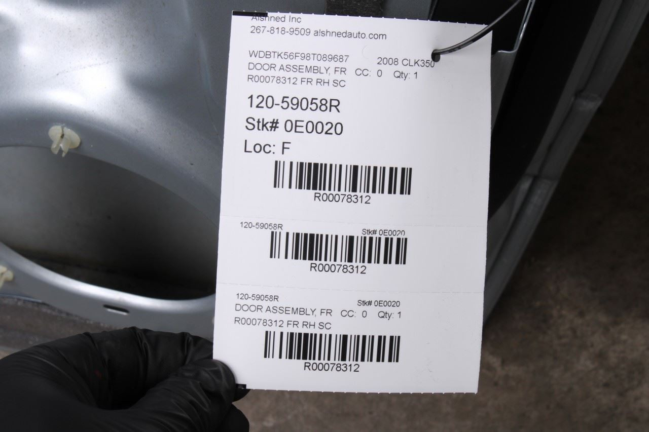 2006-2009 Mercedes-Benz CLK 350 2Dr Front Right Door Shell Panel 2097200205 OEM - Alshned Auto Parts