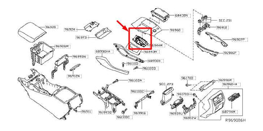 2016-20 Infiniti QX60 FR Center Console Gear Shifter Indicator Panel 96944-9NF0A - Alshned Auto Parts