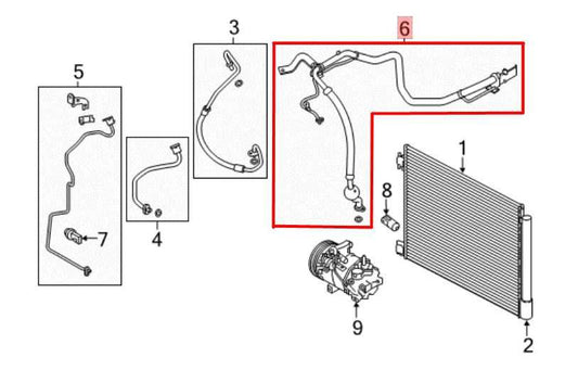 2017-22 Nissan Rogue Sport SL 2.0L AWD AC Conditioning Heat Exchanger Hose Pipe - Alshned Auto Parts