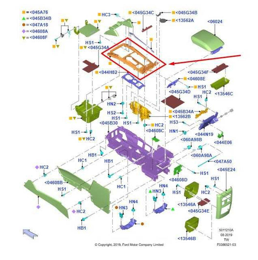 21-24 Ford Explorer FR Center Console Gear Shifter Upper Panel MB5Z-78045A76-HB - Alshned Auto Parts
