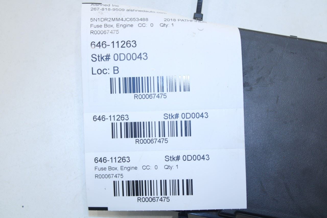 13-19 Nissan Pathfinder SV 3.5L AWD Engine Room IPDM Power Distribution Fuse Box8