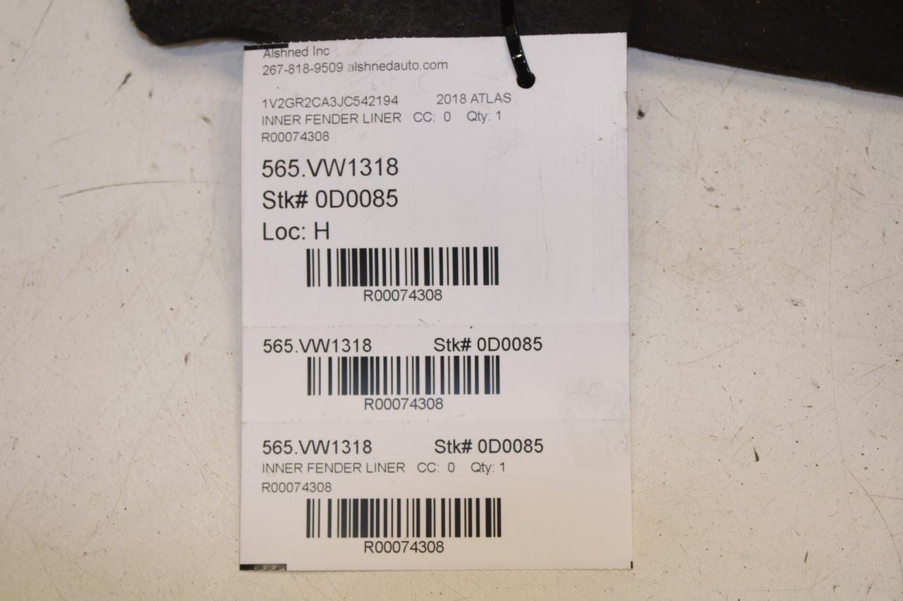 18-20 Volkswagen Atlas S Rear Left Wheelhouse Liner Splash Shield 3CN-810-971-A - Alshned Auto Parts