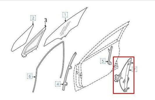 2020-2025 Subaru Legacy Premium FR LH Door Window Regulator /w Motor 61041AN01A - Alshned Auto Parts