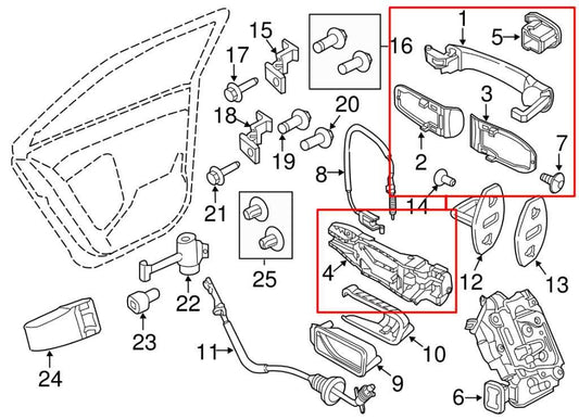 11-18 Volkswagen Jetta Sport Front Right Door Exterior Handle 5N0-837-205-M-GRU - Alshned Auto Parts