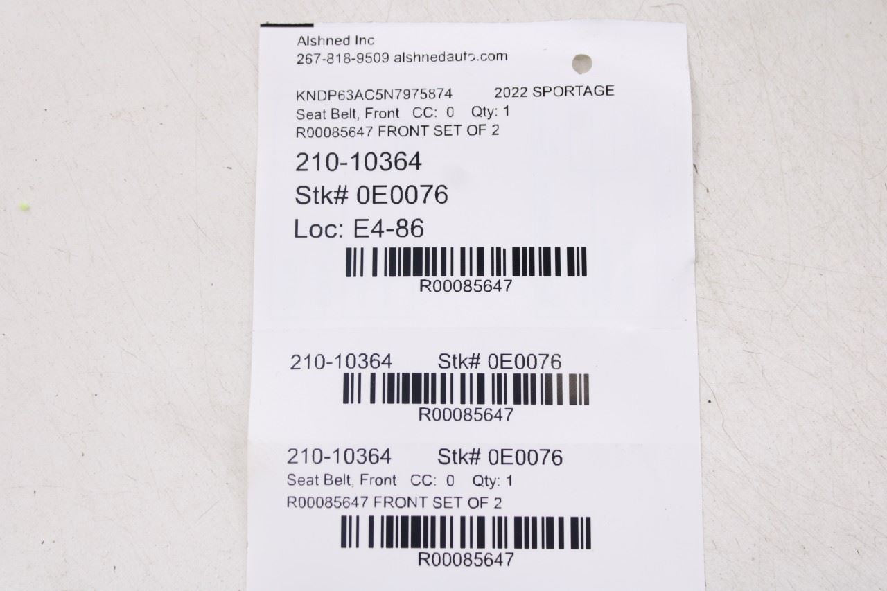 16-22 Kia Sportage Nightfall 2.4L Front Right and Left Side Seat Belt Buckle Set11