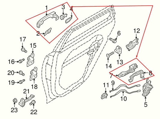2016-2020 Kia Optima LX Rear Left Driver Side Door Exterior Handle 82651-D5000 - Alshned Auto Parts