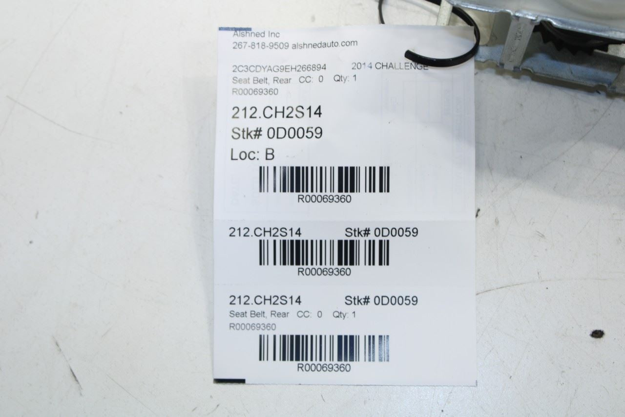 11-14 Dodge Challenger SXT Rear Passenger Right Side 2nd Row Seat Belt Retractor - Alshned Auto Parts