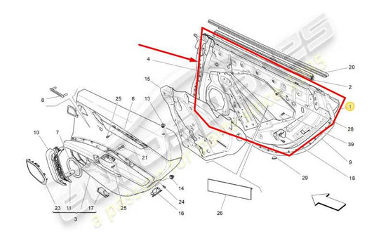14-17 Maserati Ghibli 3.0L Rear Right Side Door Shell Panel 673008061 OEM *ReaD* - Alshned Auto Parts