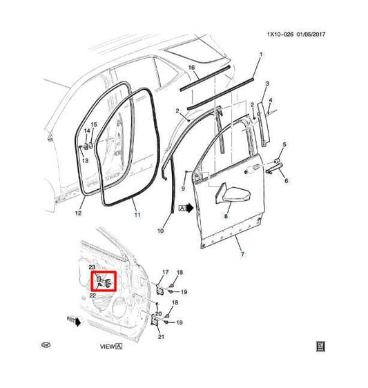 2018-24 GMC Terrain Denali Front RH or LH Side Door Check Strap Stopper 84382023 - Alshned Auto Parts