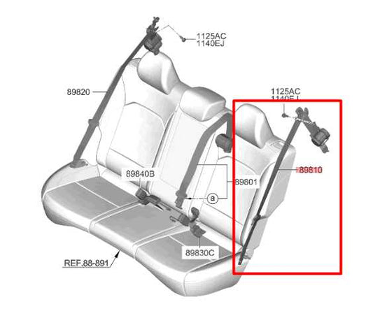 2020-2024 Kia Soul LX 2.0L FWD Rear Driver Left Side 2nd Row Seat Belt Retractor - Alshned Auto Parts