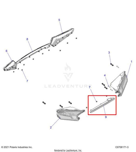 2024-2025 Polaris RZR XP 1000 Ultimate Front Center Accent Light 2415449 OEM - Alshned Auto Parts