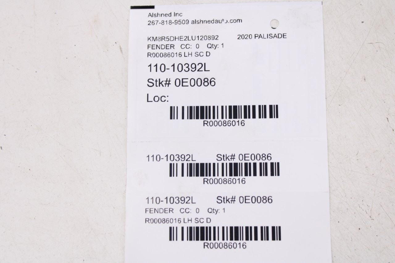 20-26 Hyundai Palisade Limited AWD Front Left Fender Panel 66311-S8000 OEM *ReaD13