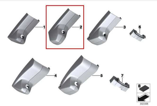 2013-2015 BMW 750I xDrive Interior Rear View Mirror Cover Trim 51169275006 OEM - Alshned Auto Parts