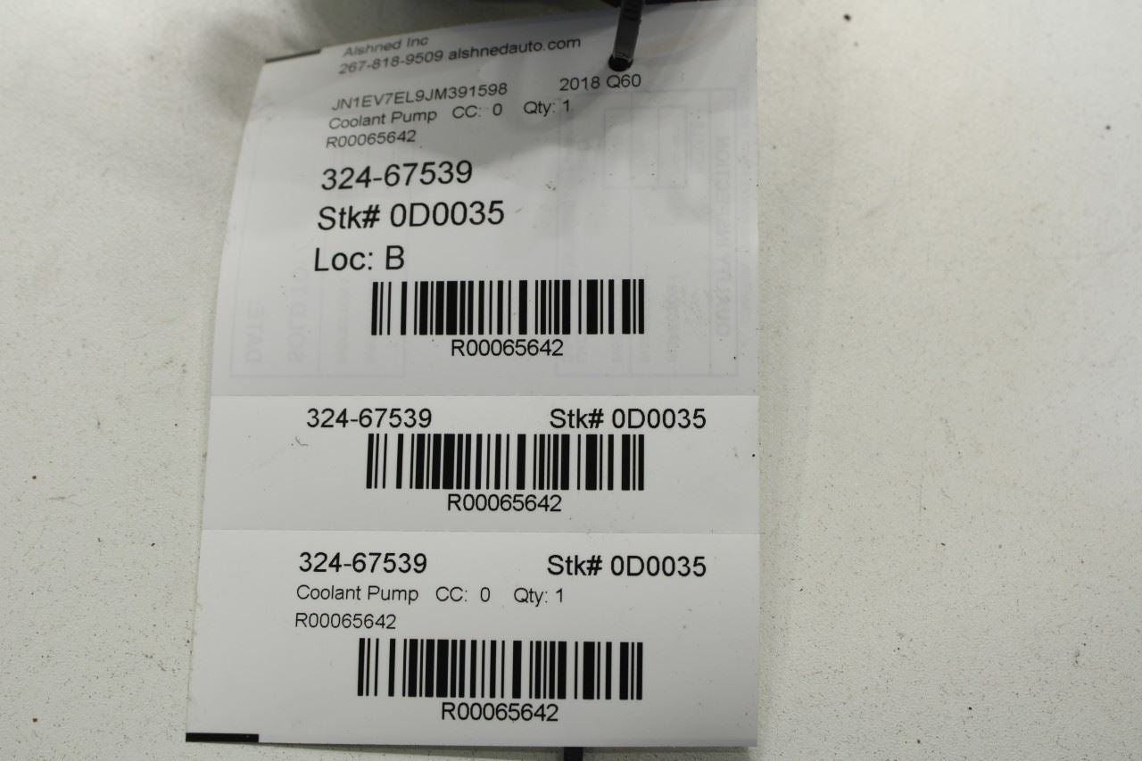 17-22 Infiniti Q60 Luxe 3.0L AWD Engine Auxiliary Coolant Water Pump 21580-5CA5A - Alshned Auto Parts