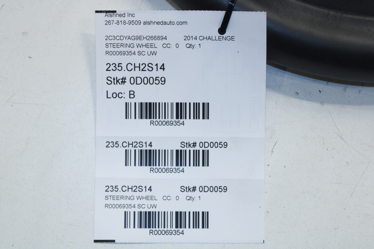 2012-14 Dodge Challenger SXT 3.6L RWD Steering Wheel Leather w/ Control Buttons - Alshned Auto Parts
