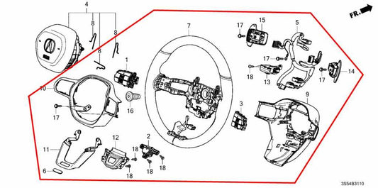 2023-25 Acura Integra A-Spec 1.5L FWD Steering Wheel Leather w/ Control Buttons - Alshned Auto Parts