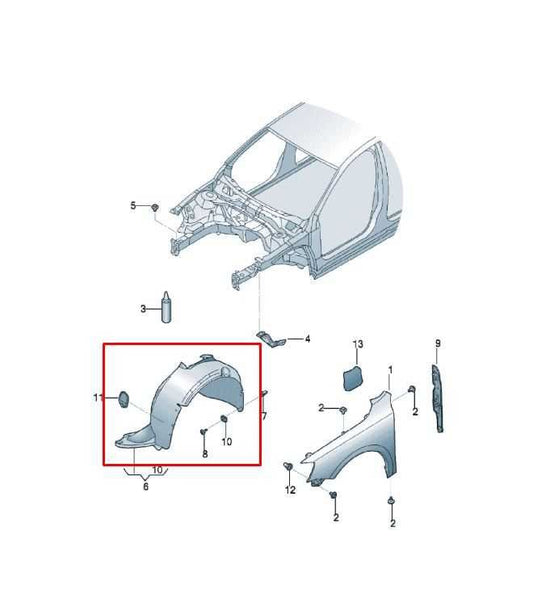 2015-18 Volkswagen Jetta Sport Front Right Wheelhouse Liner Splash Shield *ReaD* - Alshned Auto Parts