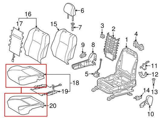 17-21 Toyota Tacoma SR5 Front Right Side Seat Lower Cushion 71071-0Y282-C1 OEM - Alshned Auto Parts