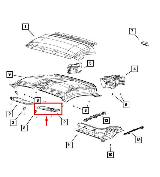 2015-2022 RAM Promaster City Front Driver Left Side Sun Visor 5YG89LDMAA OEM - Alshned Auto Parts