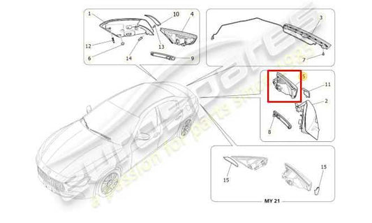 2017-2020 Maserati Ghibli Rear Left Driver Side Inner Tail Light Lamp 670004682 - Alshned Auto Parts