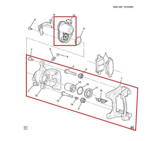 2019-2025 Cadillac XT4 Premium Rear Right Side Brake Disc Caliper 13517686 OEM - Alshned Auto Parts