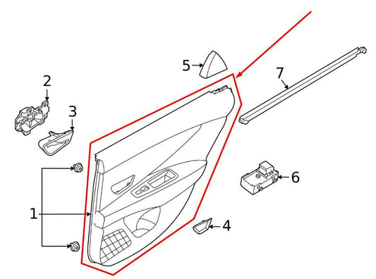 21-25 Hyundai Elantra SEL Rear Right Door Trim Panel Korea built 83308-AA010-YFR - Alshned Auto Parts