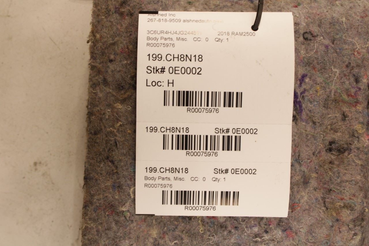 2011-23 Ram 2500 Tradesman Crew Cab 6.4L 2WD Rear Inner Panel Insulator Silencer - Alshned Auto Parts