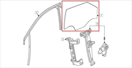 2024-2025 Chevrolet Trax Front Right Side Door Window Glass 42732431 OEM - Alshned Auto Parts
