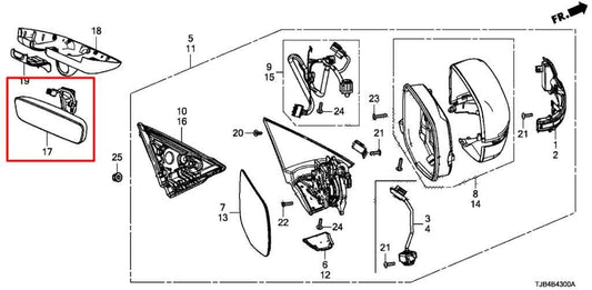 2019-2025 Acura RDX SH-AWD Interior Inside Rear View Mirror 76400-TJB-A01 OEM - Alshned Auto Parts