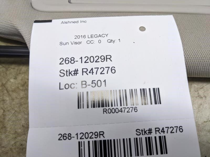 2015-2023 Subaru Legacy Right Passenger Sun Visor w Mirror 92011AL14BME OEM - Alshned Auto Parts