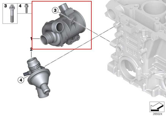 2013-2017 BMW X3 xDrive28i 2L AWD Engine Coolant Electric Water Pump 11518635089 - Alshned Auto Parts