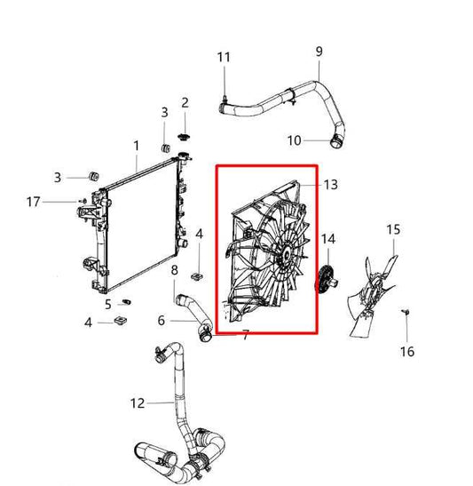 2011-2020 Ram 1500 Laramie Crew Cab 5.7L 4WD Radiator Cooling Fan Motor Assembly - Alshned Auto Parts