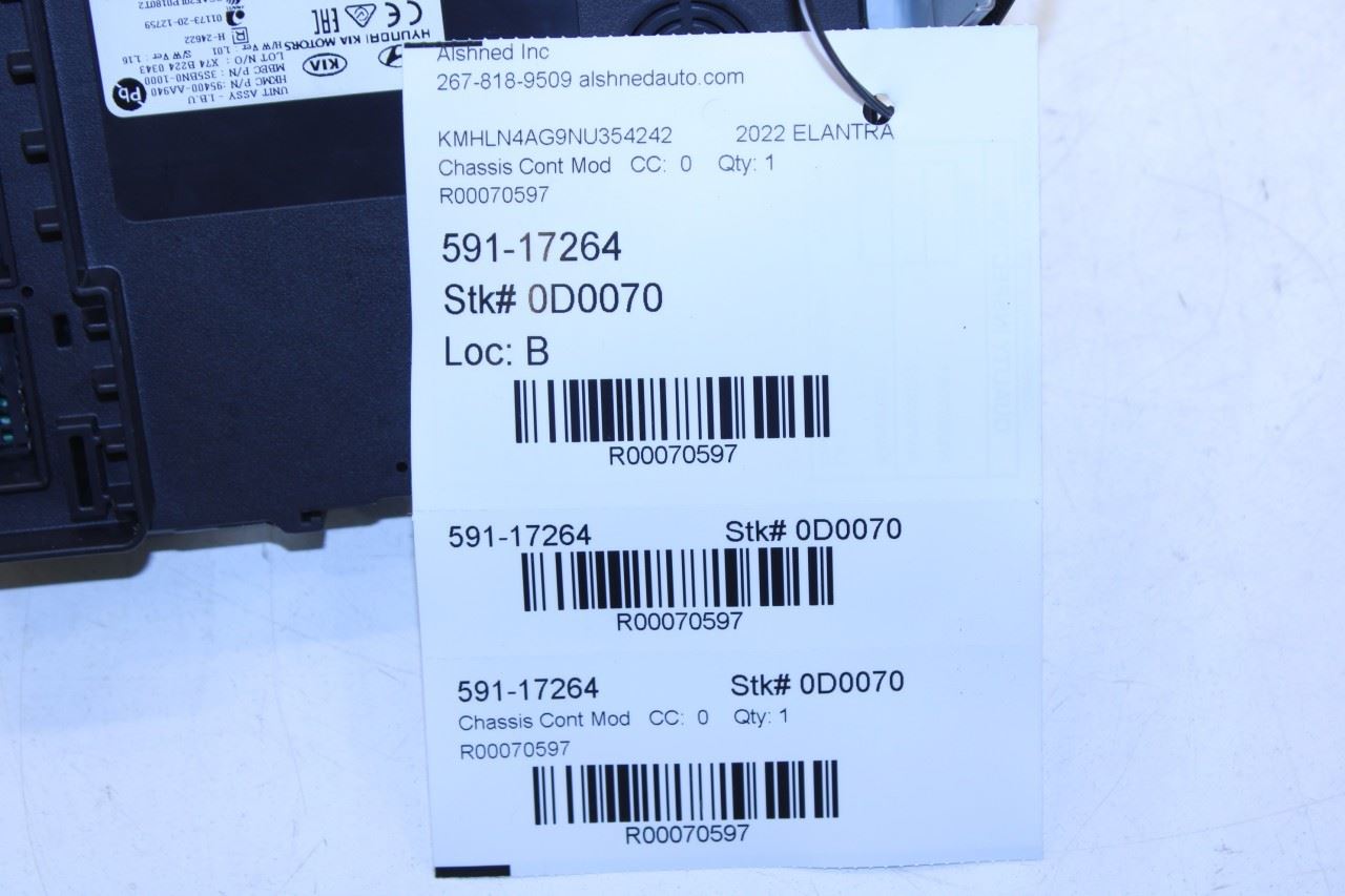 2021-2023 Hyundai Elantra SEL Body Computer Control Module BCM BCU 95400-AA940 - Alshned Auto Parts