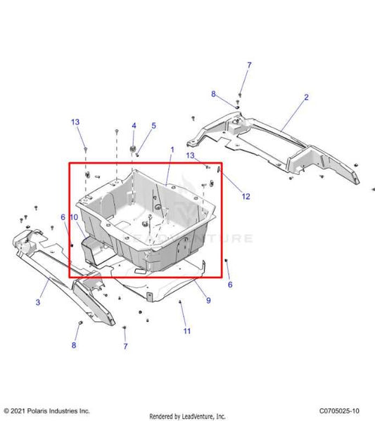 2024-2025 Polaris RZR XP 1000 Ultimate Rear Cargo Storage Box 2638107 OEM - Alshned Auto Parts